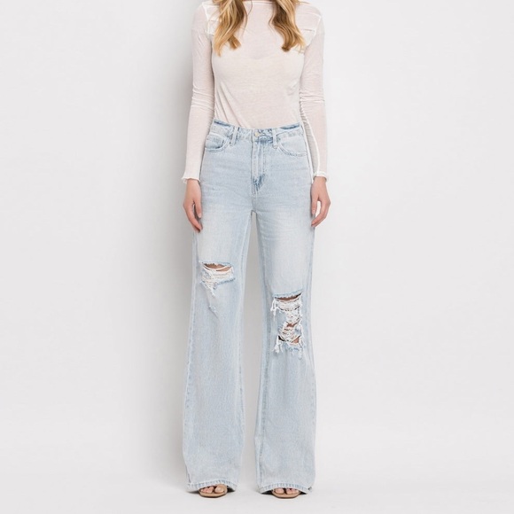 Vervet Denim - VERVET Women's Denim Destructed  Jeans 90’s Vintage Flare Size 32 NWOT